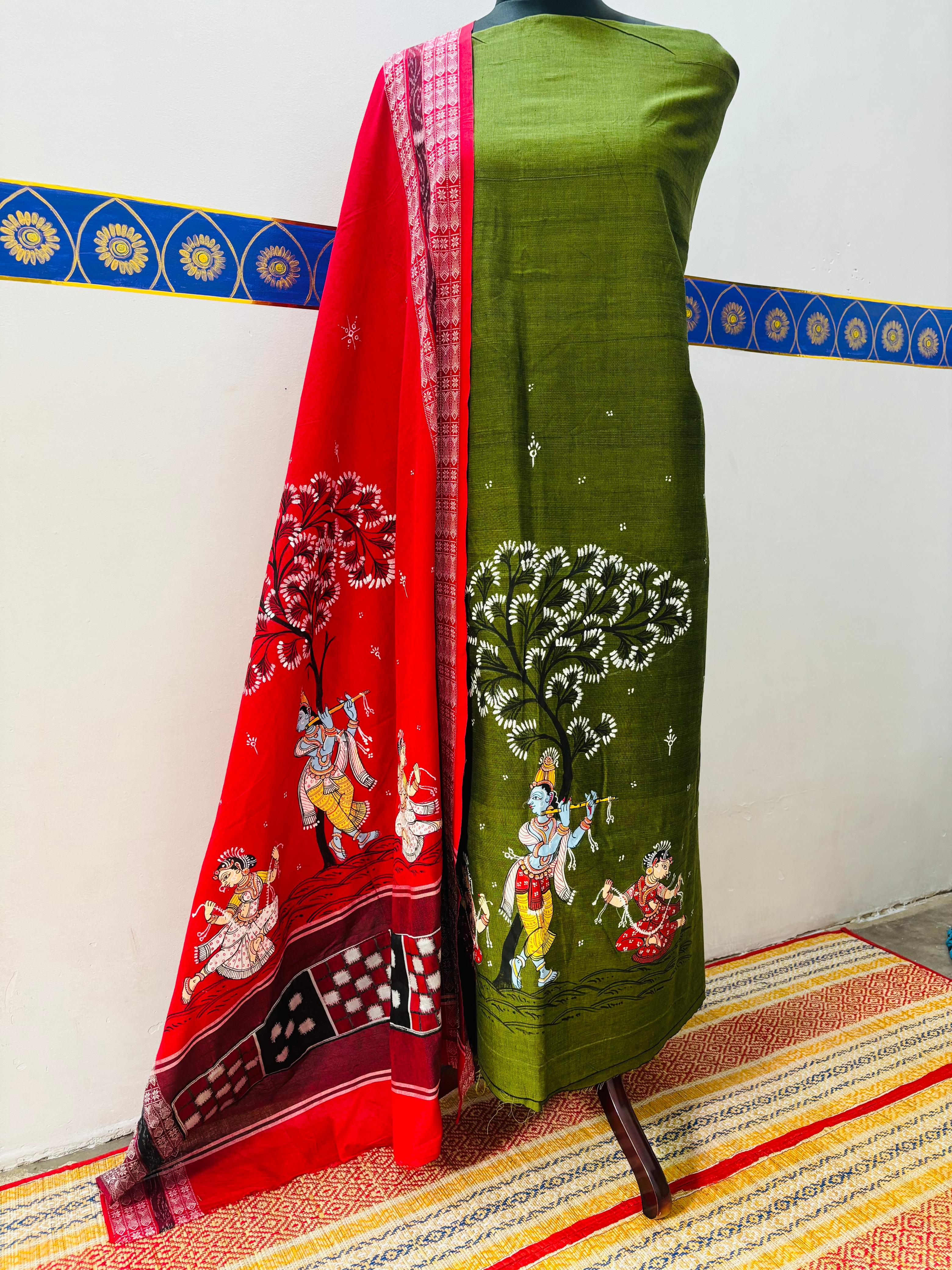 HAND PAINTED DRESS MATERIAL